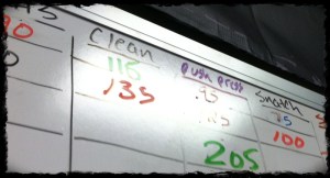 You can barely see the 75 but that's my 1RM for Snatch!