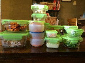 Some of the foods already packed up and ready to go!